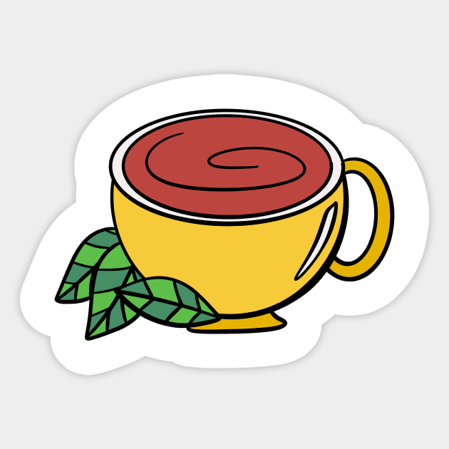 Cup of Tea Sticker by Kelly Louise Art